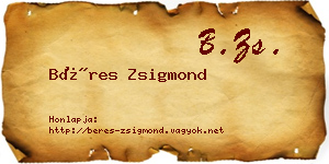 Béres Zsigmond névjegykártya
