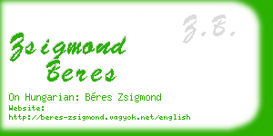zsigmond beres business card